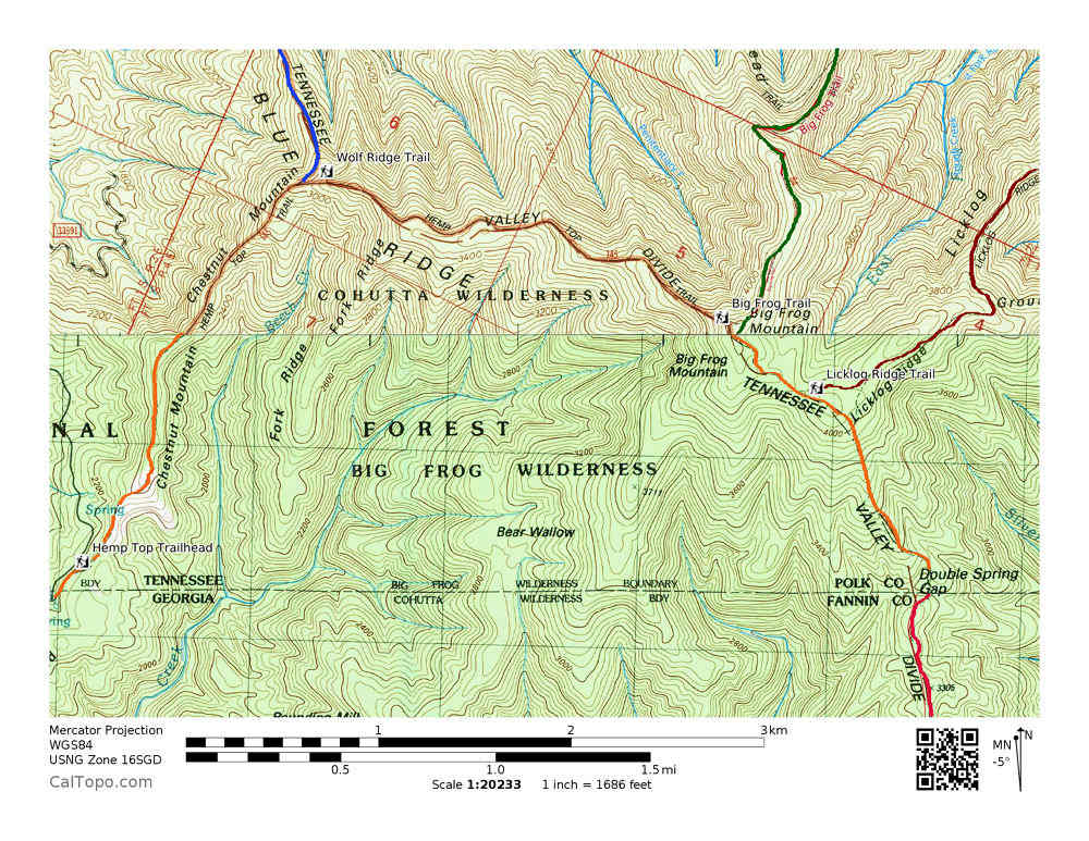 Map of Hemp top Trail