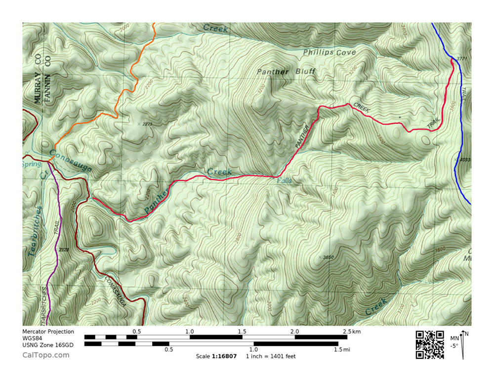 Map of Panther Creek Trail
