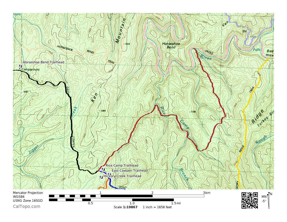 Map of Rice Camp Trail